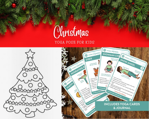 5 Christmas Yoga Poses for Kids and Printable Cards for Kids