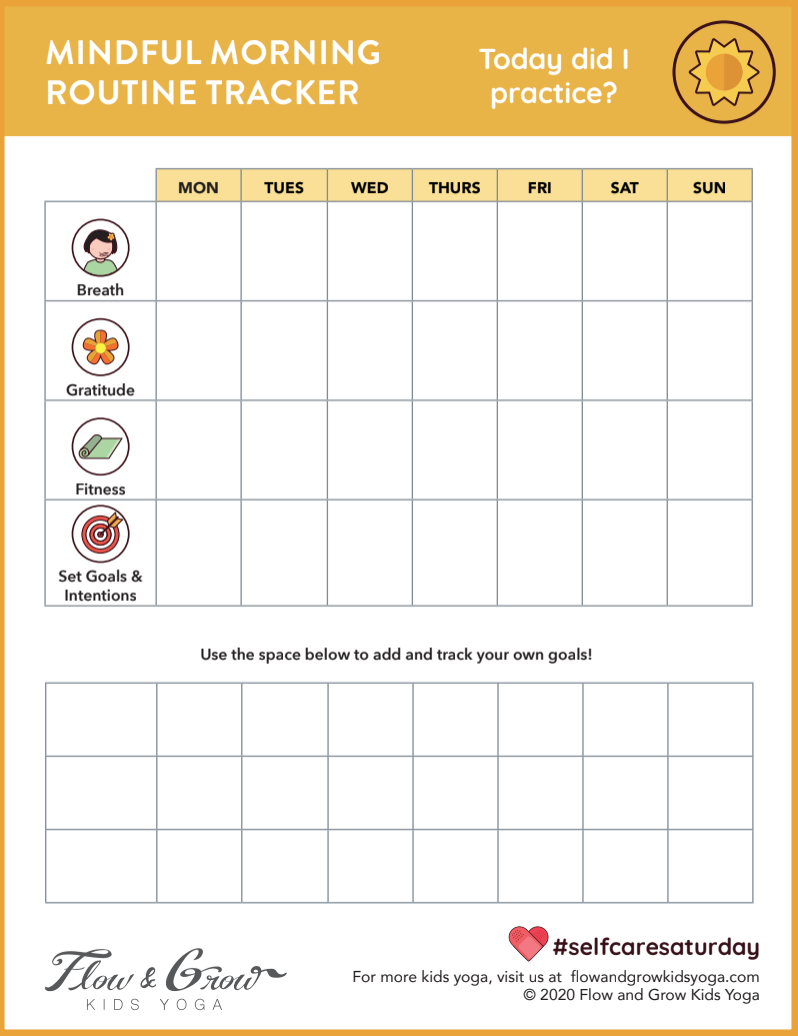 Start a Mindful Morning routine today & track your self-care! #selfcaresaturday