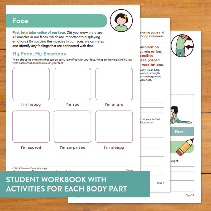 Student Workbook. kids yoga lesson plan