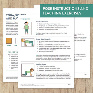 Shapes kids yoga poses