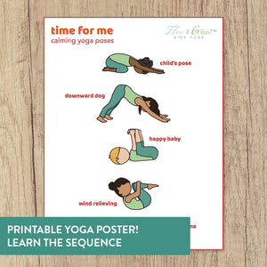 Printable yoga poster for kids 