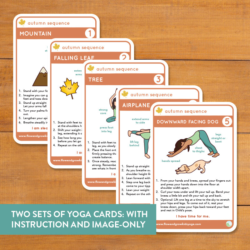 two sets of yoga cards