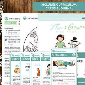 Winter Sequence Yoga Cards and Lesson Plans for Kids