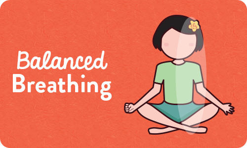 Balanced Breathing - Child sitting in easy seat meditation and breathing pose
