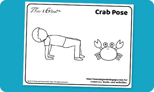 Crab Yoga Pose Coloring Page