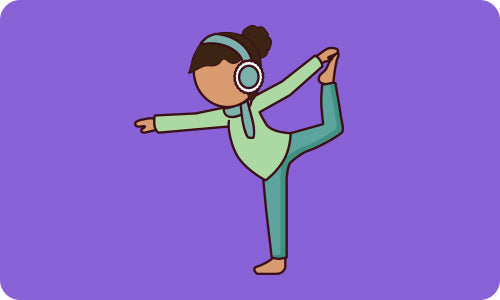 Child doing dancer pose
