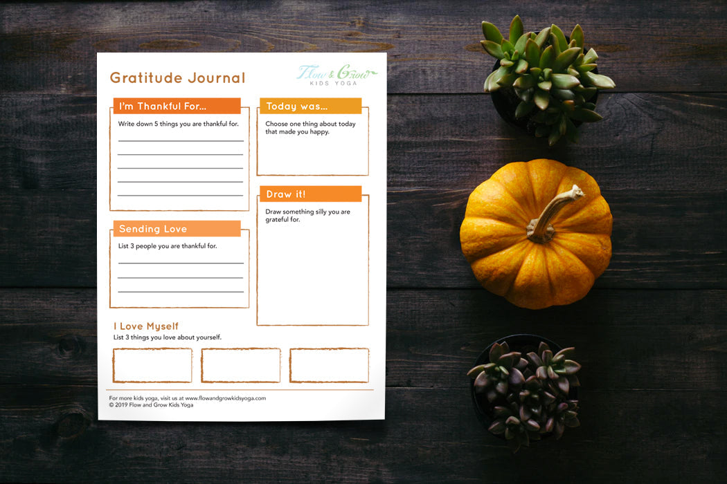 Gratitude yoga mindfulness printable