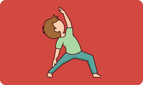 Child doing reverse warrior
