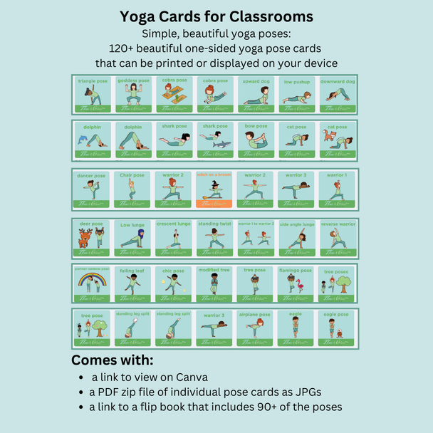 120+ Beautiful Yoga Cards for Kids for Classrooms