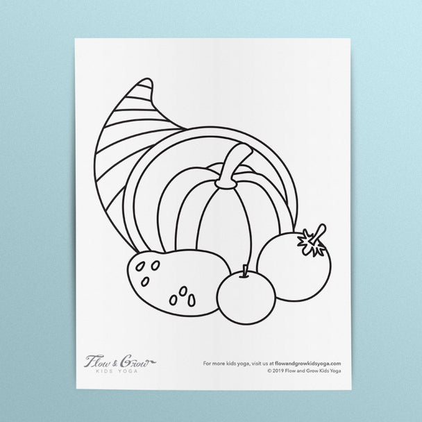 Cornucopia coloring page. 