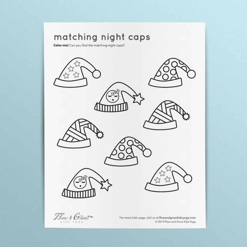 Matching Night Caps Coloring Page