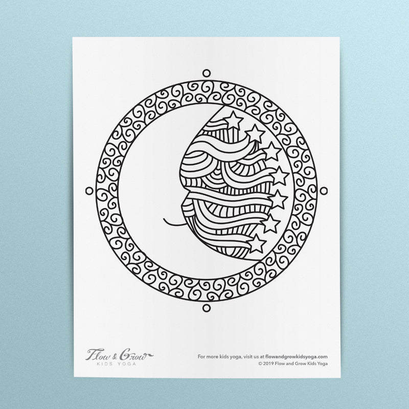 Moon Mandala Coloring Page