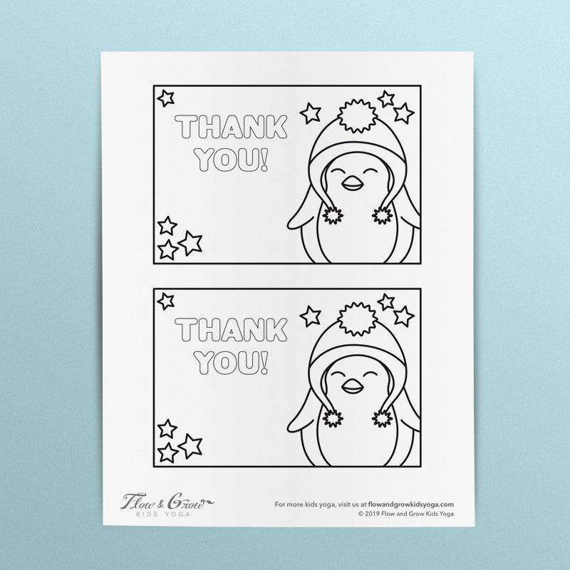Holiday Thank You Cards Coloring Page For Kids