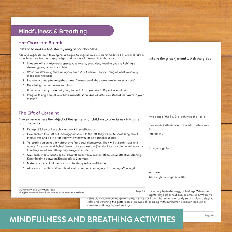 YOGA Instructional Cards- Kid Friendly Cues and Visual