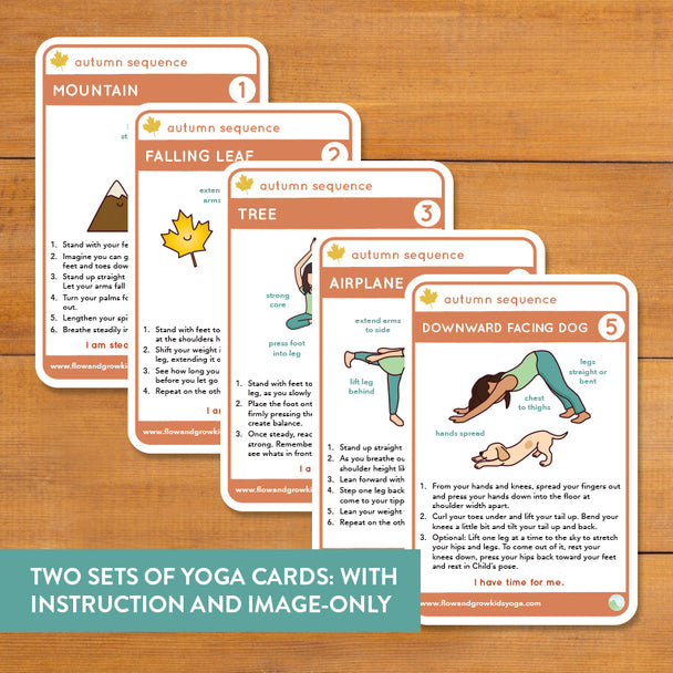 two sets of yoga cards