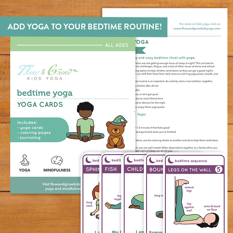 Bedtime Yoga Cards and Printable Coloring Book for Kids