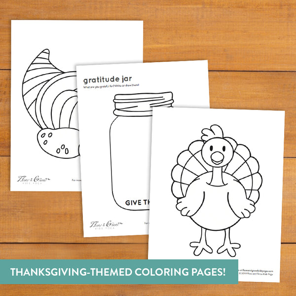 Gratitude Yoga Cards Thanksgiving - Flow and Grow Kids Yoga