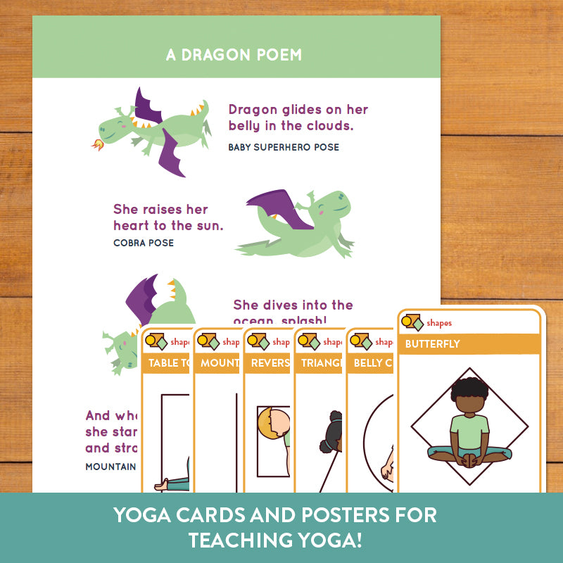 yoga with dragon. Shape Yoga. Kids Yoga