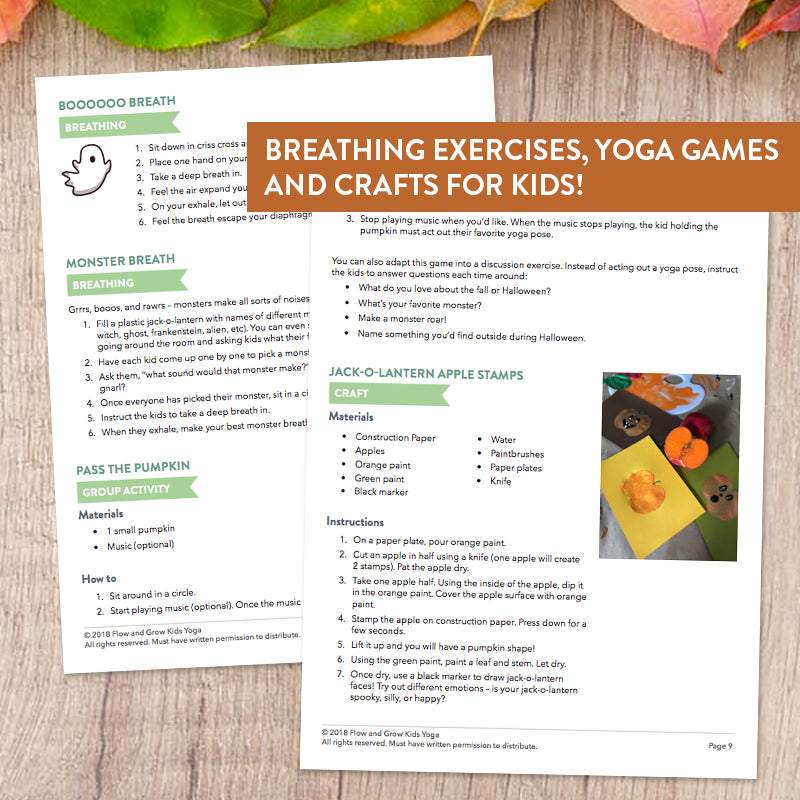 halloween kids yoga activities and breathing