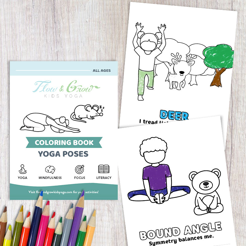 Kids Yoga Coloring Printable Book | Instant Download | Teach kids yoga ...